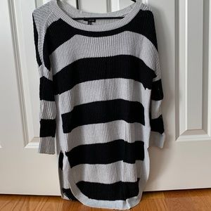 Express Black & Gray Striped Sweater